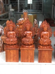 Bộ Tượng Dược Sư Gỗ Hương