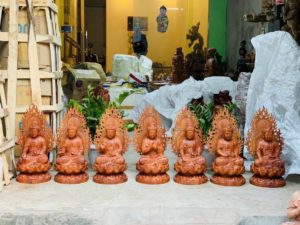 Bộ Tượng Dược Sư Gỗ Hương