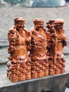 Tượng Phúc Lộc Thọ Đế Tiền Vàng
