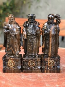 Tượng Phúc Lộc Thọ Gỗ Mun