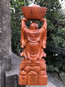 Tượng Di Lặc Dâng Bát Vàng Gỗ Hương