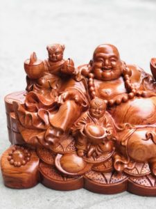 Tượng Phật Di Lặc Ngũ Phúc Gỗ Hương