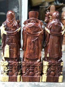Tượng Phúc Lộc Thọ Gỗ Trắc Dây