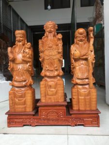 Tượng Phúc Lộc Thọ Gỗ Hương
